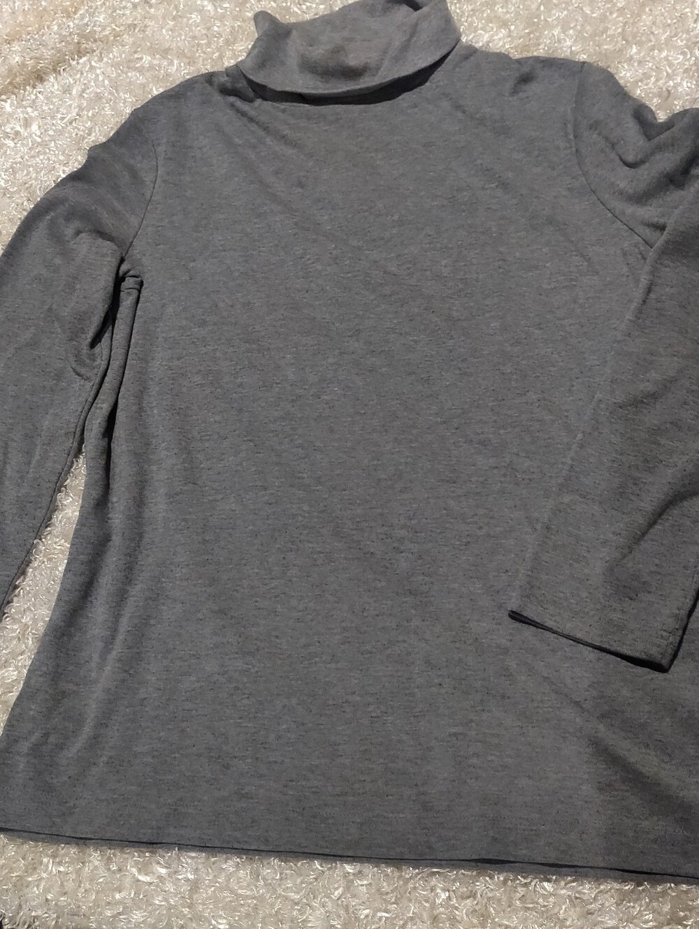 Croft And Barrow Classic Women's Gray Turtleneck Long-Sleeve Shirt Size Large - Picture 2 of 7